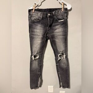 MNML Distressed Black Skinny Jeans